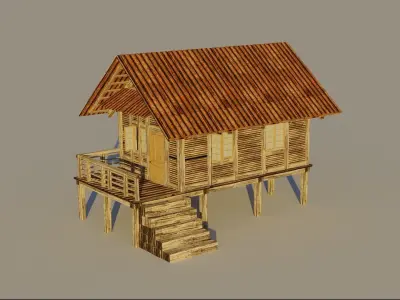 The Wooden House Free low-poly 3D model