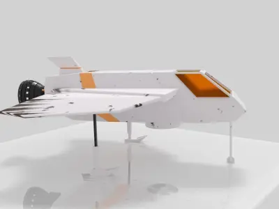 B1-Ship paper fighter jet Low-poly 3D model