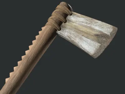 Ancient Bone Ax Low-poly 3D model