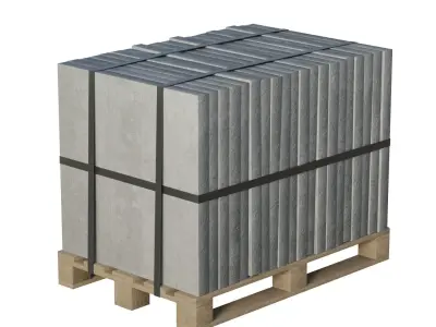 Concrete Slabs On Wooden Pallet Low-poly 3D model