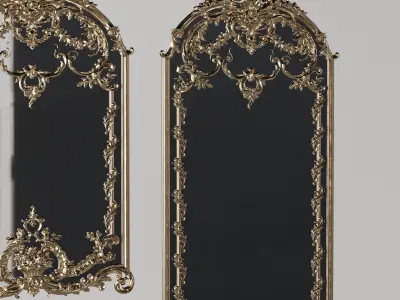 Set of mirrors in classic style 3D model