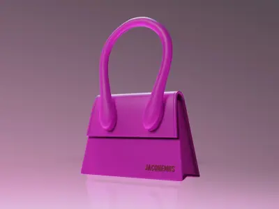 Pink Jacquemus Bag and Heels Low-poly 3D model