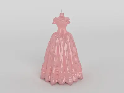 Doll Frock Design Candle ready for 3D print 3D print model
