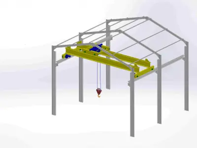 Bridge crane and structure  Free 3D model