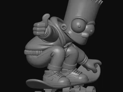 skateboarder Bart 3D print model