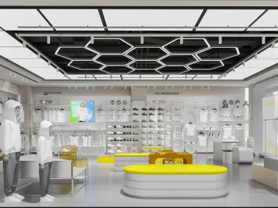 Shoe store interior 3D model buy