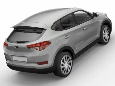 Hyundai Tucson  SUV with interior low poly Low-poly 3D model