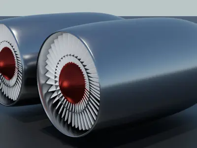 JET ENGINE - 3D MODEL Low-poly 3D model