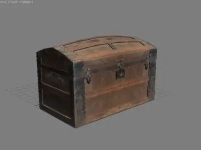 Crate 9 Chest treasure  Low-poly 3D model