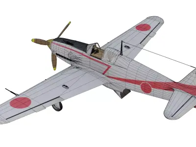 Kawasaki Ki-61 Hien Low-poly 3D model