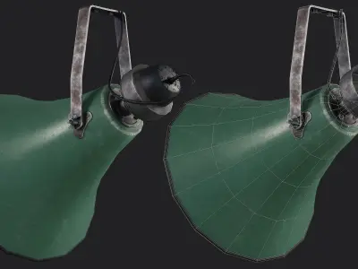 Old Military Horn Speaker Siren Low-poly 3D model