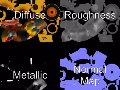 Yellow Navigation Buoy Model Pack with Light and Antenna Low-poly 3D model