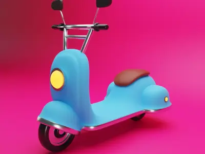 Cartoon Scooter Low-poly 3D model purchase
