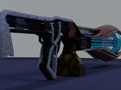 Sci-fi plasma rifle Free low-poly 3D model