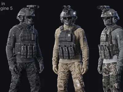 Soldier Character - Tactical Spec-Ops 02 Low-poly 3D model