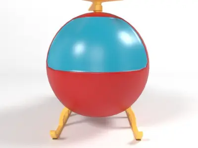 Helicopter Low Poly  cartoon 3D model
