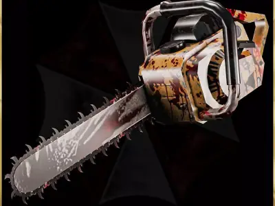 Resident Evil Chainsaw - 3D ASSET - Game Ready - 3D Art Low-poly 3D model