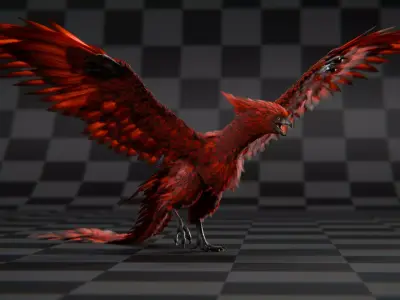 Phoenix  Low-poly 3D model