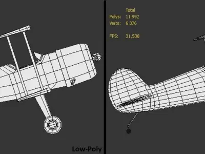 Plane biplane 3D model