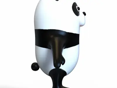 Panda Stylized Low-poly 3D model