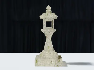 Japanese Stone Lantern Curved - Japan Collection 3D model