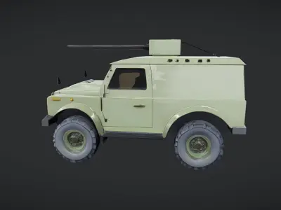 armored military vehicle with cannon 3D model