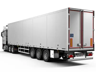Mercedes Actros 6X2 with trailer 3D model