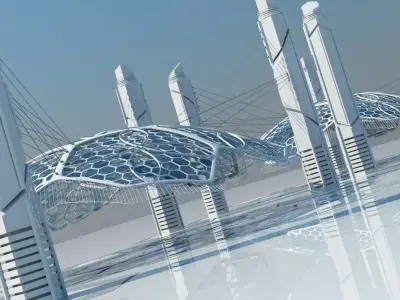 Futuristic Architectural Structure 15 3D model purchase
