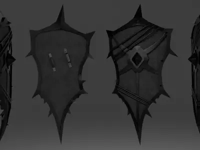 Shield with 4 different textures Low-poly 3D model