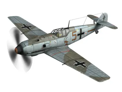 Messerschmitt - BF-109 E - Brown 5  3D model