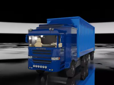 Cargo Truck Low-poly 3D model from CGTrader - Low-poly
