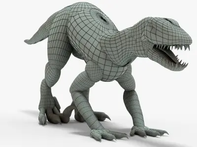 Indoraptor Basemesh Block Out Free low-poly 3D model