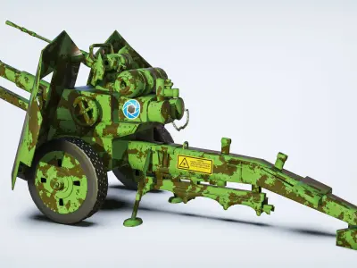 Artillery gun 3D model
