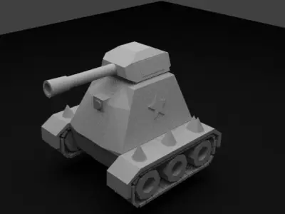 Low Poly Game Ready Tank Model Free low-poly 3D model
