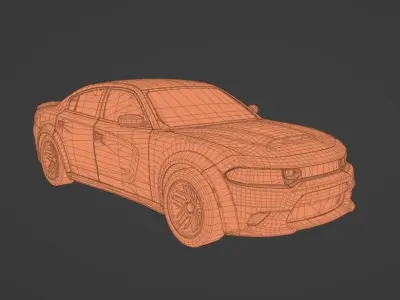 Dodge Charger 2023 Exterior Low-poly 3D model