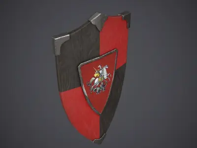 Shield Medieval Low-poly 3D model