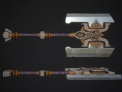 StylizedAxe Low-poly 3D model