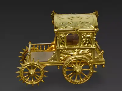 Midas Might Golden War Chariot 3D Model Low-poly 3D model
