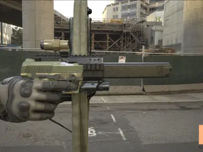 FPS Pistol Tactical Shield Animations Low-poly 3D model