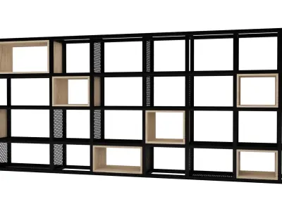 Industrial Metal Wooden Shelf 3D model