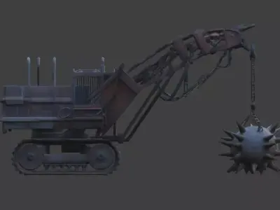 Gothic Demolition Wrecking Machine 3D Model Low-poly 3D model