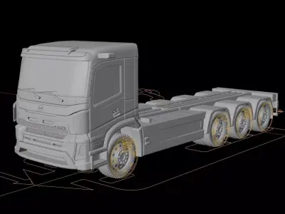 Volvo Electric FMX Chassis Rigged 3D model