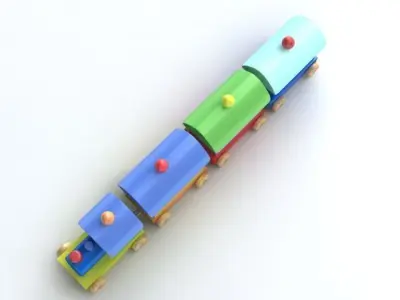 Toy Train 3D model 10