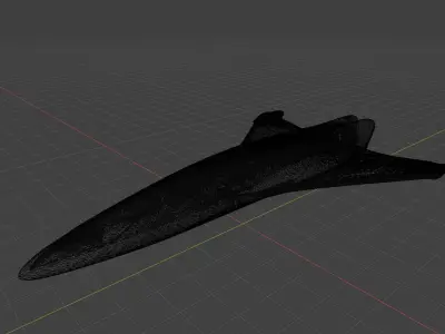 Airplane flying in sky with clouds 3D model
