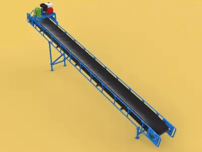 INDUSTRIAL CARRIER BELT CONVEYOR 3D model