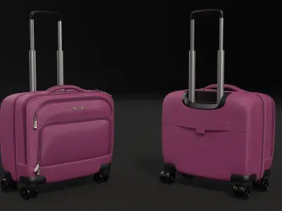 Wheeled Travel Suitcase Purple 3D model