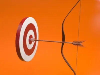 Bow with target Low-poly 3D model