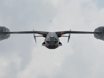 Dropship jet Low-poly 3D model