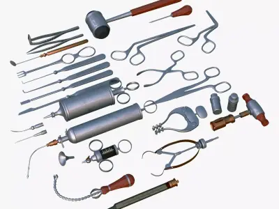 Antique Medical and Surgical Tools M1 3D model
