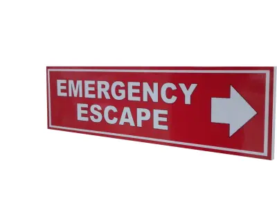 Emergency Escape Poster Low-poly 3D model